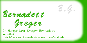 bernadett greger business card